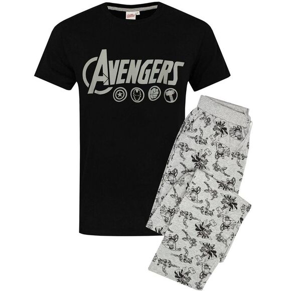 The Avengers Mens Logo Pajama Set / Black/Gray - Picture 5 of 6